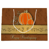 Edelvormige goudThanksgiving pompoenbladeren Groot Cadeauzakje (Voorkant)