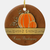 Edelvormige goudThanksgiving pompoenbladeren Keramisch Ornament (Achterkant)