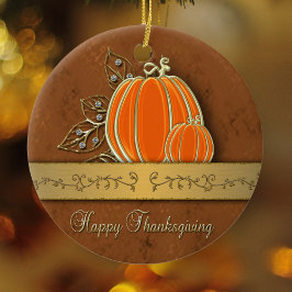 Edelvormige goudThanksgiving pompoenbladeren Keramisch Ornament