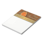 Edelvormige goudThanksgiving pompoenbladeren Notitieblok (Linkerzijde)