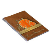 Edelvormige goudThanksgiving pompoenbladeren Notitieboek (Rechterzijde)