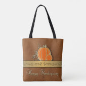 Edelvormige goudThanksgiving pompoenbladeren Tote Bag (Achterkant)