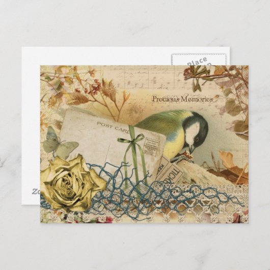 Edelvormige herinneringen briefkaart (Voorkant / Achterkant)