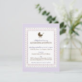 Edelwaardige lavender Aangepaste Baby shower Kaart (Staand voorkant)