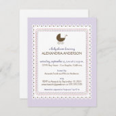 Edelwaardige lavender Aangepaste Baby shower Kaart (Voorkant / Achterkant)