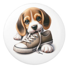 Edelwaardige Puppies Keramische Knop