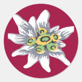 Edelweisbloem Ronde Sticker (Voorkant)
