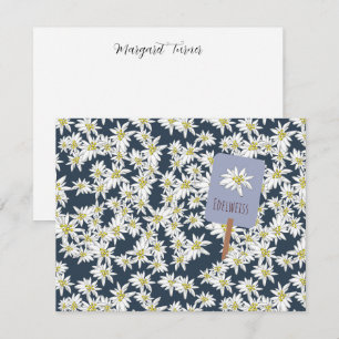 Edelweiss Alpen Wilde Bloem Boho Hand Geïllustreer Bedankkaart