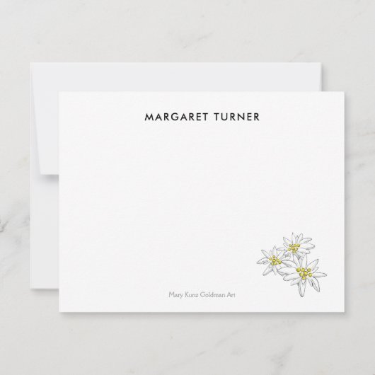 Edelweiss Alpen Wilde Bloem Schattige Boho Saliegr Bedankkaart (Achterkant)