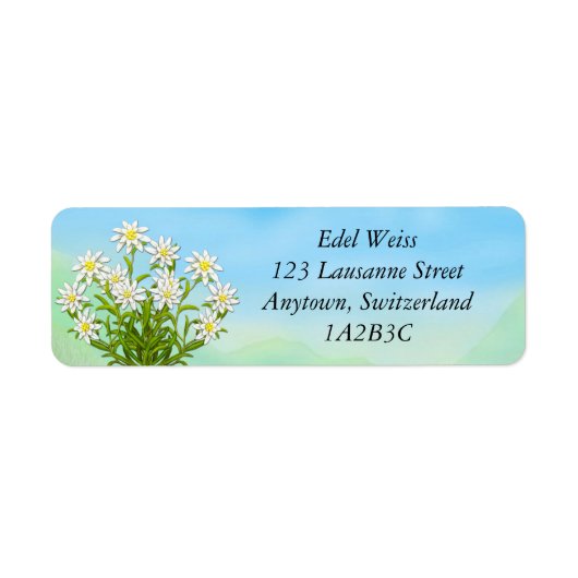 Edelweiss Alpine Bloemen Labels (Voorkant)