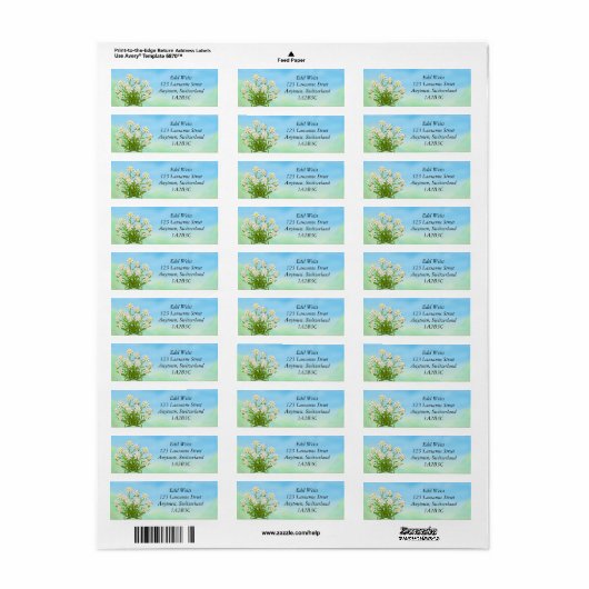 Edelweiss Alpine Bloemen Labels (Full Sheet)