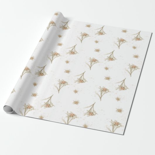 Edelweiss Alpine Flower Cadeaupapier (Uitgerold)