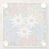 Edelweiss Alpine Flower Glazen Onderzetter (Achterkant)