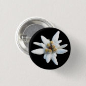Edelweiss Alpine Flower Ronde Button 3,2 Cm (Voorkant /achterkant)