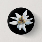 Edelweiss Alpine Flower Ronde Button 3,2 Cm (Voorkant)
