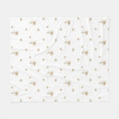 Edelweiss Alpine Waterverf Wildflower Fleece Deken (Voorkant (Horizontaal))