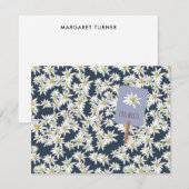 Edelweiss Alpine Wildflower met de hand geïllustre Bedankkaart (Voorkant / Achterkant)