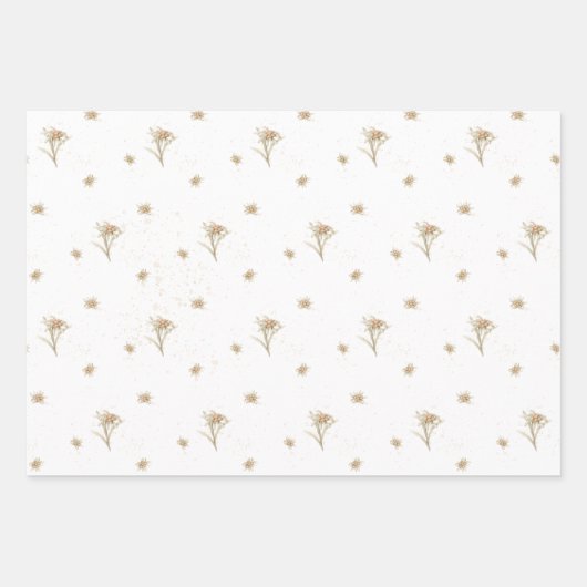 Edelweiss Alpine Wildflower Naam Inpakpapier Vel (Voorkant)