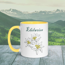 Edelweiss Alpine Wildflower Yellow Hand-Drawn