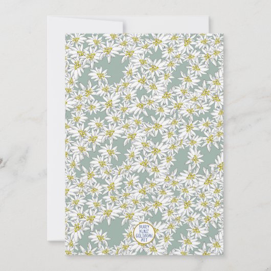 Edelweiss Alps Wildflower Champagne Vrijgezellenfe Kaart (Achterkant)