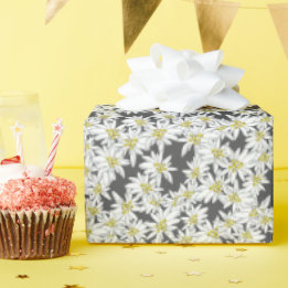 Edelweiss Alps Wildflower Houtskool Cottagecore Cadeaupapier