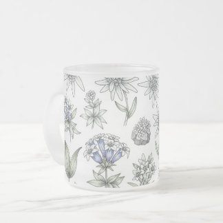 Edelweiss and Gentian Flower Mug Matglas Koffiemok