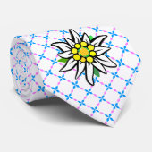 Edelweiss auf Weiß Blau Stropdas (Opgerold)