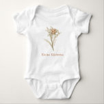Edelweiss Baby Vintage Floral Waterverf Romper<br><div class="desc">Liefde Edelweiss? Dit schattige edelweiss-ontwerp kan gepersonaliseerd worden met de naam van je kleine, of je kunt je aanpassen aan een plek of een andere taal. Show je liefde voor thuis of erfgoed (Heimatliebe)! Zo lief voor een aangepast cadeau. Op basis van een botanische afdruk zien deze bloemen er zo...</div>