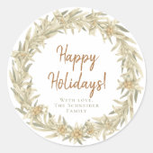 Edelweiss Bloemkrans Ronde Sticker (Voorkant)