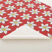 Edelweiss Blooms Red Sherpa Fleece Blanket Deken (3/4)
