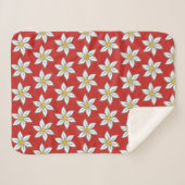 Edelweiss Blooms Red Sherpa Fleece Blanket Deken (Voorkant (horizontaal))