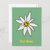 Edelweiss Chalet Flower Retro Huts  Alm Feestdagenkaart (Voorkant / Achterkant)