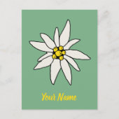 Edelweiss Chalet Flower Retro Huts  Alm Feestdagenkaart (Voorkant)