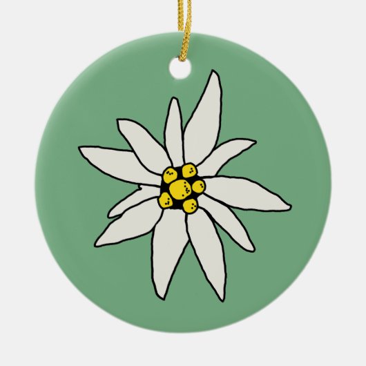 Edelweiss Chalet Flower Retro Huts  Alm Keramisch Ornament (Voorkant)