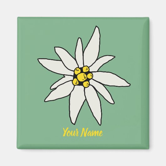 Edelweiss Chalet Flower Retro Huts  Alm Magneet (Voorkant)