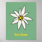 Edelweiss Chalet Flower Retro Huts  Alm Poster (Voorkant)