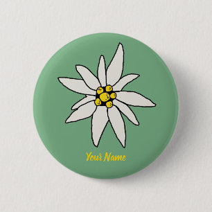 Edelweiss Chalet Flower Retro Huts Alm Ronde Button 5,7 Cm
