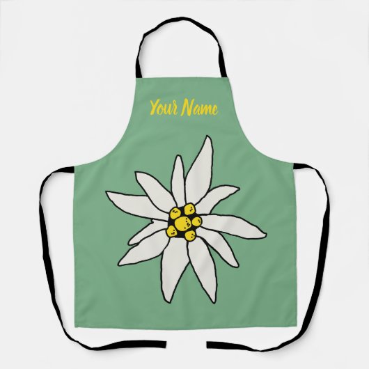 Edelweiss Chalet Flower Retro Huts Alm Schort (Voorkant)