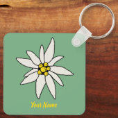 Edelweiss Chalet Flower Retro Huts  Alm Sleutelhanger (Achterkant)