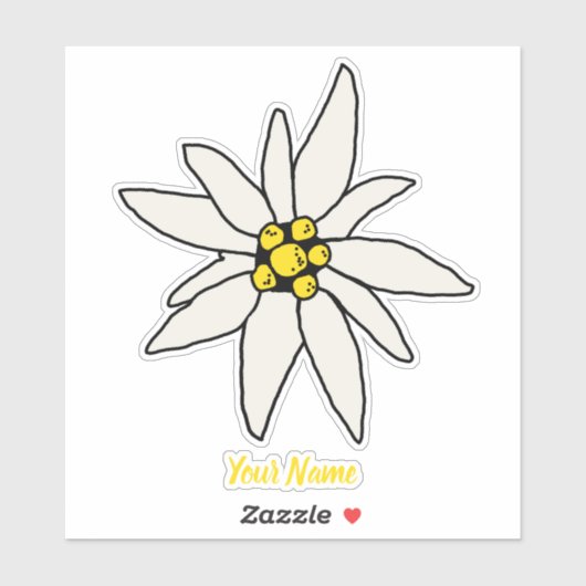 Edelweiss Chalet Flower Retro Huts  Alm Sticker (Vel)