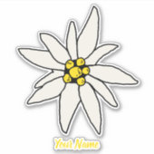 Edelweiss Chalet Flower Retro Huts  Alm Sticker (Voorkant)