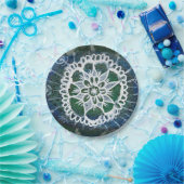 Edelweiss Custom Papier Borden Blauw Mandala Papieren Bordje (Feest)