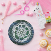 Edelweiss Custom Papier Borden Blauw Mandala Papieren Bordje (Feest)