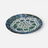 Edelweiss Custom Papier Borden Blauw Mandala Papieren Bordje (Gekanteld)