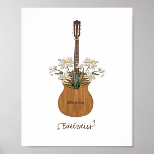 Edelweiss Duet Happy Nostalgic Folk Art Print (Voorkant)