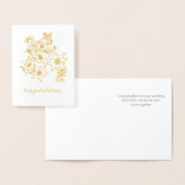 Edelweiss en Bird Wedding Gefeliciteerd Folie Kaarten