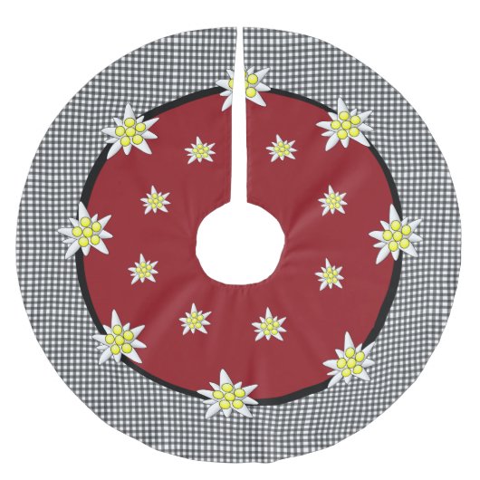 Edelweiss en Gingham kerstboomrokken Kerstboom Rok (Voorkant)