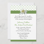Edelweiss en Green Polka Dot Wedding Invitation Kaart (Voorkant)