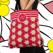 Edelweiss en Stripes Monogram Red Canvas tas