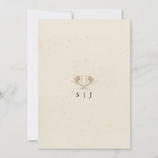 Edelweiss Floral Bridal Shower Kaart (Achterkant)